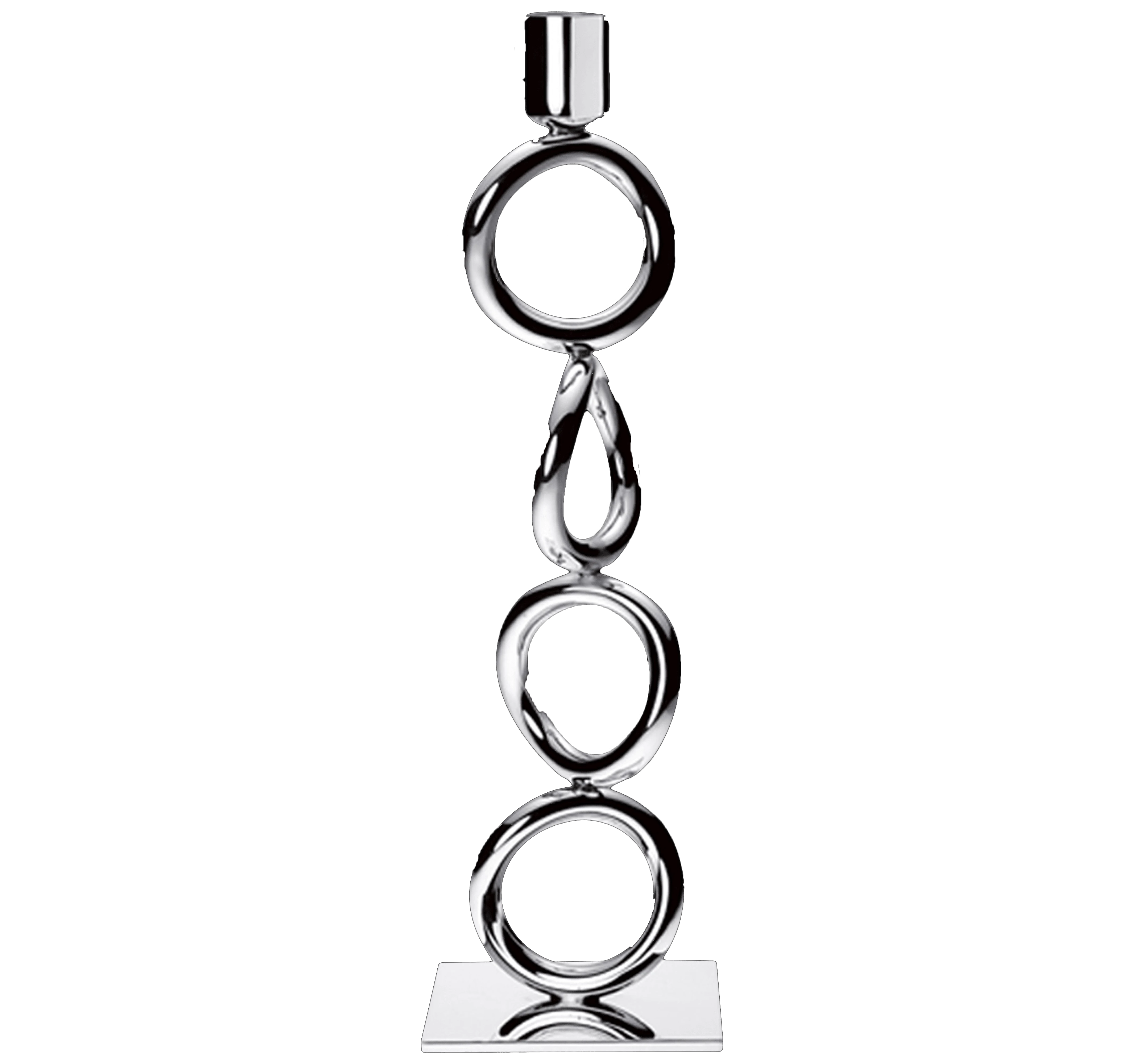 Spot Christofle Kunting Four Ring 30cm High Third Ring 23cm High Stainless Steel Cirque Candle Candle Holder