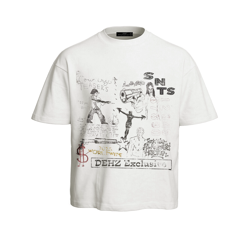 Dehzss26 Heavyweight 300g Pure Cotton Direct-Print Cleanfit Short Wide Short-Sleeve Men's T-Shirt Summer Crew Neck Top Dehzss26 Heavyweight 300g Pure Cotton Direct-Print Cleanfit Short Wide Short-Sleeve Men's T-Shirt Summer Crew Neck Top