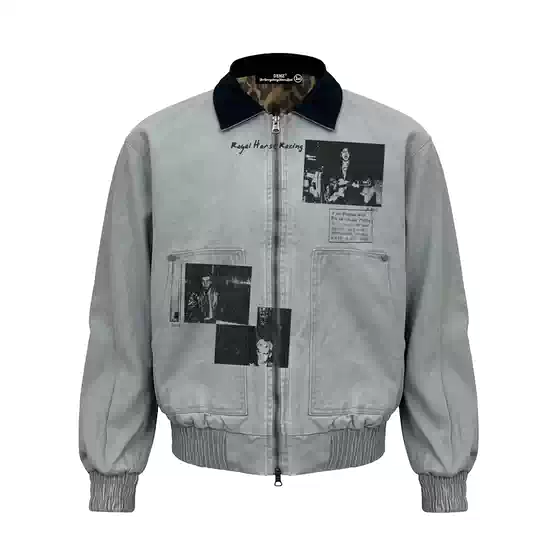 Dehzss26 Cleanfit Short Canvas Direct Spray Washed Heavy-Duty Jacket Men's Vintage Denim Jacket Distressed