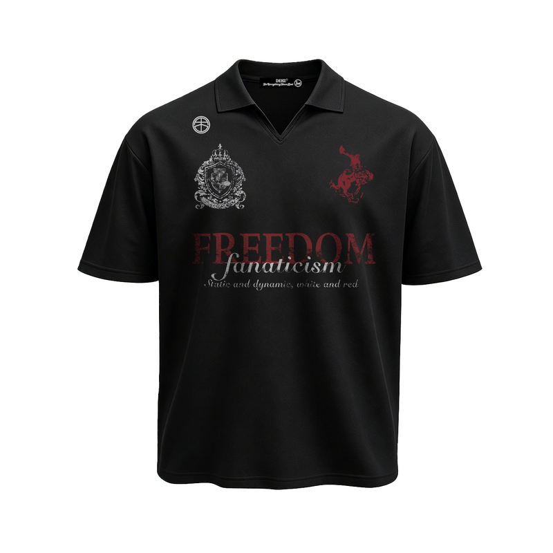 Dehz Scarlet Knight Graphic Logo Short V-Neck Short-Sleeve T-Shirt for Men, Trendy Casual Versatile Summer Top