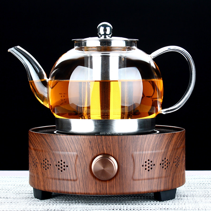 Tuo High Temperature Resistant Glass Bubble Boiling Teapot Electric Hot Pottery Stove Burning Water Cooking Tea Instrumental Home Pu'er Black Tea Set Group