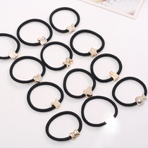 Korean version of the hair accessories simple retro metal rubber band hair rope hair ring fashion headdress plate hair basic head rope leather hoop