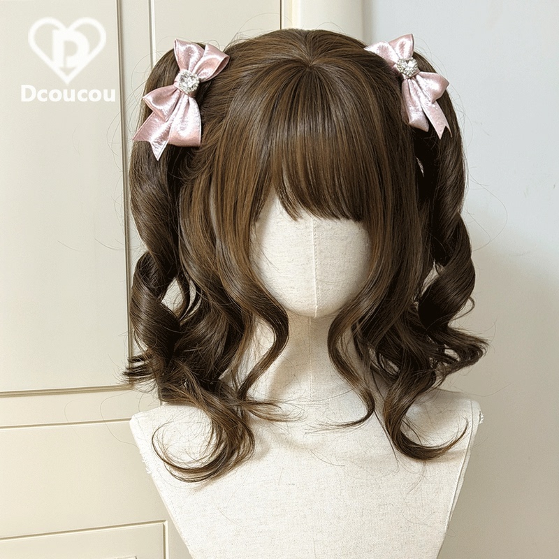 Cruelly Crispy | 45cm Ancient-Style Lolita Double Ponytails | Wig | Dcoucou Douhua Home