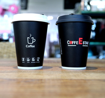 12 ounces of disposable coffee and paper cups double-layered milk tea cups hot drink cups soy milk cup covers