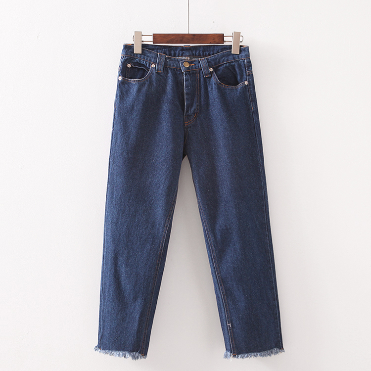 Hui Yi Ge mùa thu nữ quần jeans cạp cao denim chín quần Phiên bản Hàn Quốc của quần ống loe thường ngày quần short bò