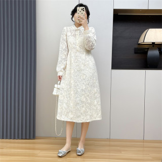 Chinese style long sleeve lace dress