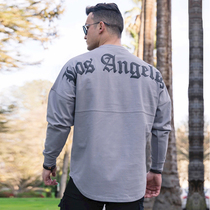 Muscle boy autumn new loose long-sleeved fitness training clothes casual sports sweater round neck pullover thin section