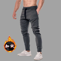 Muscle boy winter plus velvet thick fitness trousers mens outdoor sports pencil pants elastic self-cultivation training pants