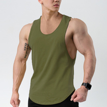 Fitness vest pure cotton bodybuilding Workvest carefully tracked sports basketball running training suit loose Kamper shoulder vest male
