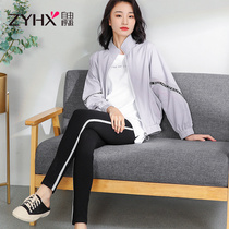Free Breathing Korean casual three-piece Fashion 2020 Spring and Autumn New zipper Korean sportswear suit women