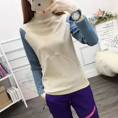 Autumn and winter long sleeve T-shirt women's outdoor sports leisure round neck rabbit plush warm and breathable elastic inner clothing women's clothing