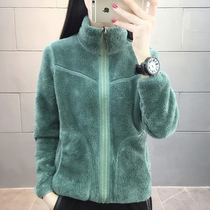 Special double-sided velvet coat winter women thick warm fleece Outdoor Womens hiking collar cardigan fleece