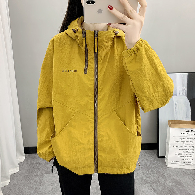 2025 New Spring and Autumn Thin Sports Windbreaker Women's Loose Casual Hooded Outdoor Travel Softshell Jacket