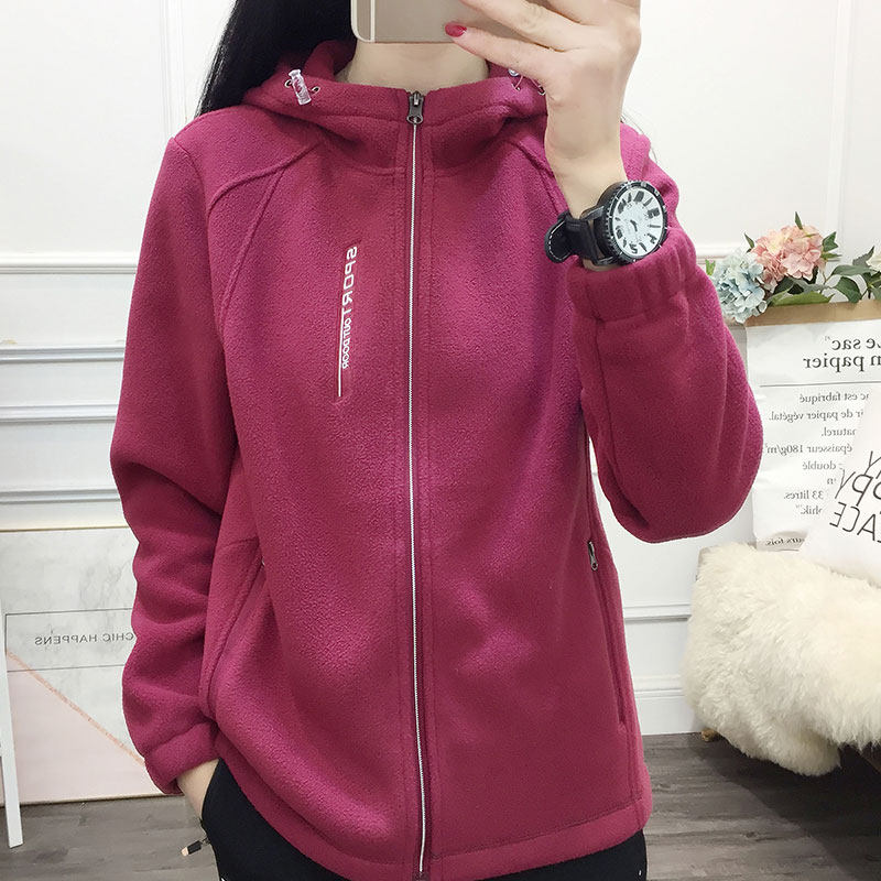 Outdoor fleece clothing autumn and winter women's fleece cardigan hooded warm cold lock temperature stormtrooper jacket liner mountaineering suit