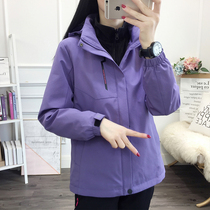 Couples models for women outdoor winter windproof removable and fattening wear-resistant ice climbing ski jacket womens clothing