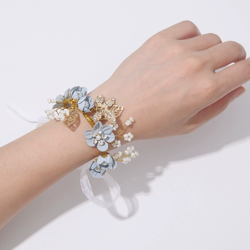 Цветок на запястье для невесты, танцующий браслет, для подружки невесты, изысканный стиль