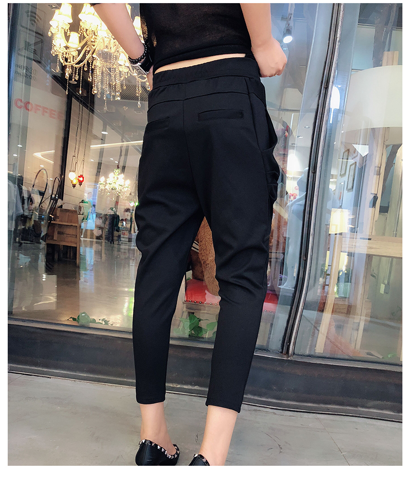Quần Harlan nữ cắt cúp quần 2019 mới xuân hè mùa hè phần mỏng lỏng lẻo phiên bản Hàn Quốc của những chiếc quần ống nhỏ giản dị hoang dã - Khởi động cắt bộ quần áo thể thao nữ