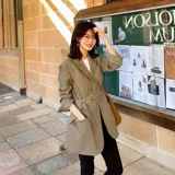 Осенний ретро длинный пиджак классического кроя, коллекция 2021, в западном стиле, в британском стиле, свободный крой, средней длины