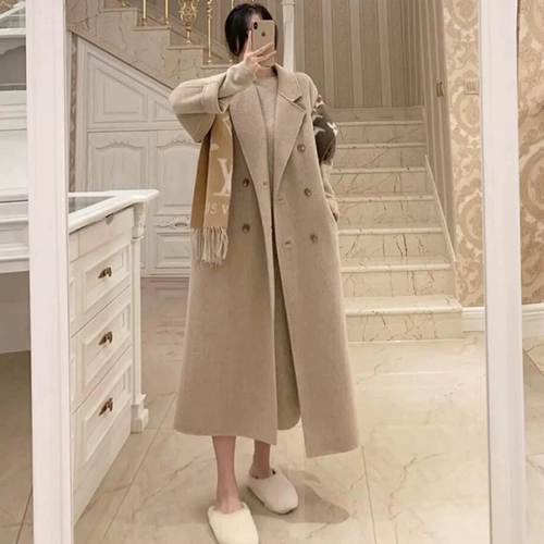 Зимнее элитное шерстяное пальто, куртка, 2025 года, яркий броский стиль, увеличенная толщина