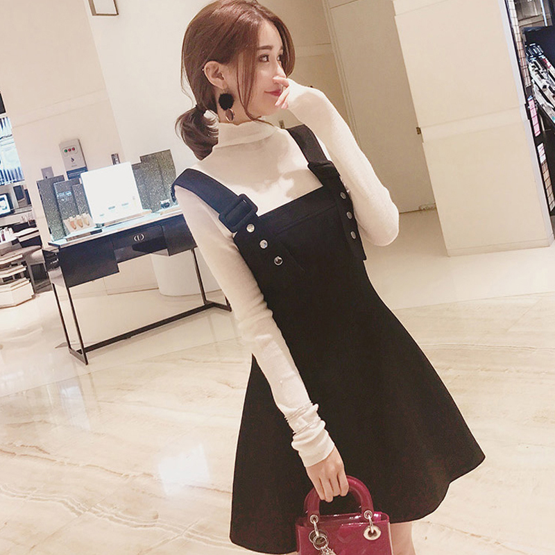 2021 autumn and winter new net red western style bottoming dress female sweet suspender skirt two-piece suit skirt