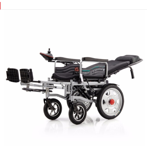 Buy Left point electric wheelchair high back can be fully lying folding elderly electric