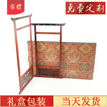 Retro Chinese style red wooden brush hanging study four treasure pen holder custom gift business creative gift set