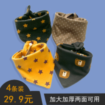 Korean baby saliva towel cotton baby triangle big children bib square towel bib double-sided thickening