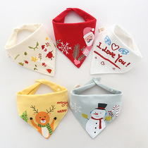 Baby triangle towel saliva towel pure cotton baby bib double button newborn child headscarf bib five pack