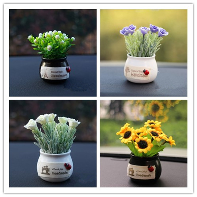 Fashion Car Pendulum simulation Mini plant Small potted car Supplies Creative in-car Decorations Seat Style Swing