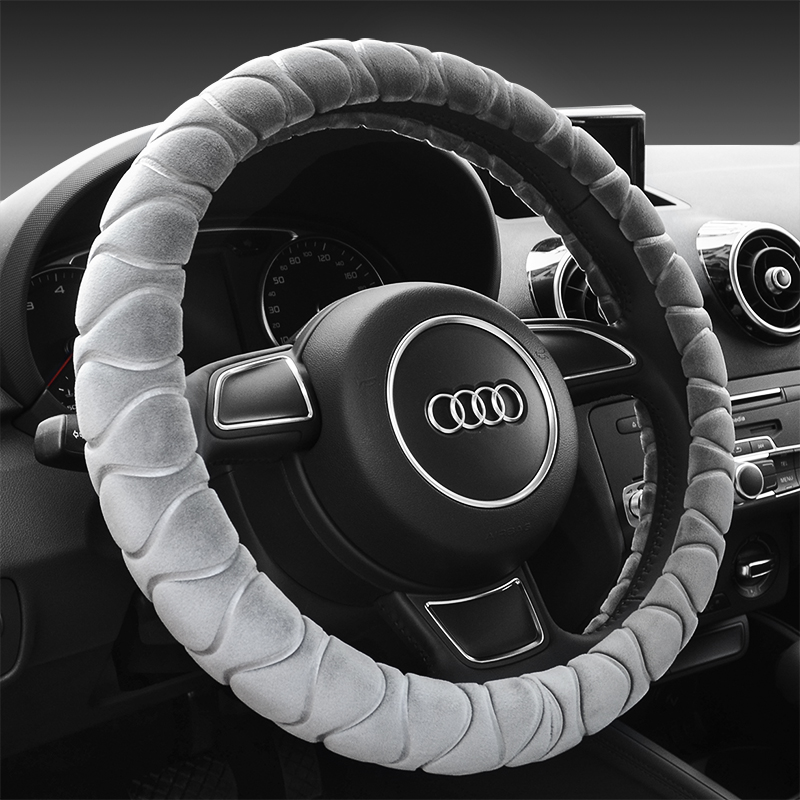 Car steering wheel cover winter short plush warm universal handle cover four seasons men's and women's modern Foss Lavida Sagitar