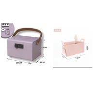 Копилка таро фиолетовая + розовая кожаная коробка для хранения 1