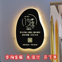 Creative hollow light box hanging wall type homestay luminous signboard door head background wall special-shaped wrought iron light box billboard