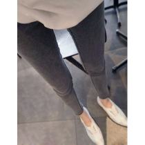 Autumn smoke gray jeans womens high waist thin nine points tight feet Korean version of black spring and autumn pencil nine points pants