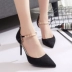Mùa hè 2018 mới phiên bản Hàn Quốc của Baotou khóa sandal nữ màu đen gợi cảm đẹp với giày cao gót nữ hoang dã dép nữ đẹp Sandal