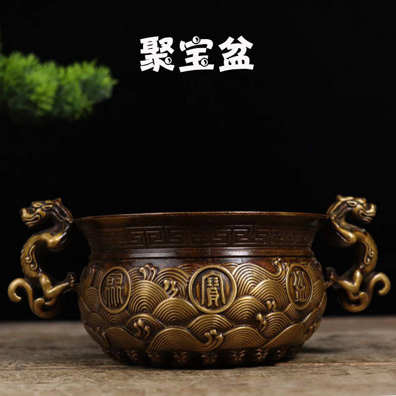 Retro pure copper-wrapped pulp, baby cornucopia feng shui copper Home Office bar decoration gift ornaments