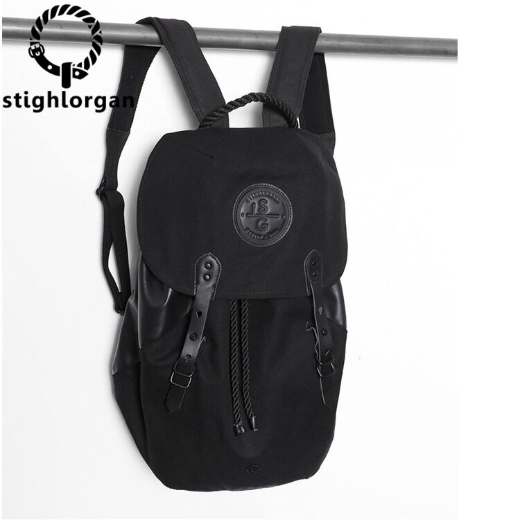 Tide brand Stighlorgan canvas backpack backpack leisure schoolbag travel ins fashion sports computer bag men
