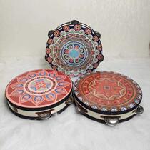 Dunhuang Feitian tambourine Xinjiang Uyghur double-sided tambourine Orff dance instrument hand-cranked tambourine for examination