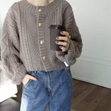 Куртка, демисезонный кардиган, трикотажный белый свитер, коллекция 2021, французский стиль, оверсайз