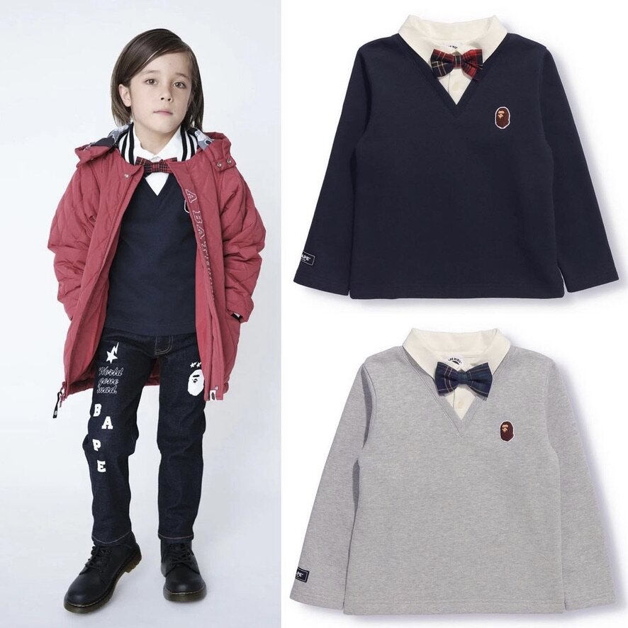 (Special Price Domestic Spot) Snow State Jam Bape Boy Clothing College Wind Collar Leave two sets of headwear and cashmere