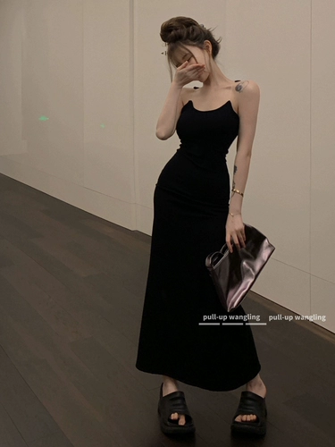 Черные невидимые приталенные бретели, корсет, топ с чашечками, платье, сексуальная длинная юбка, французский стиль