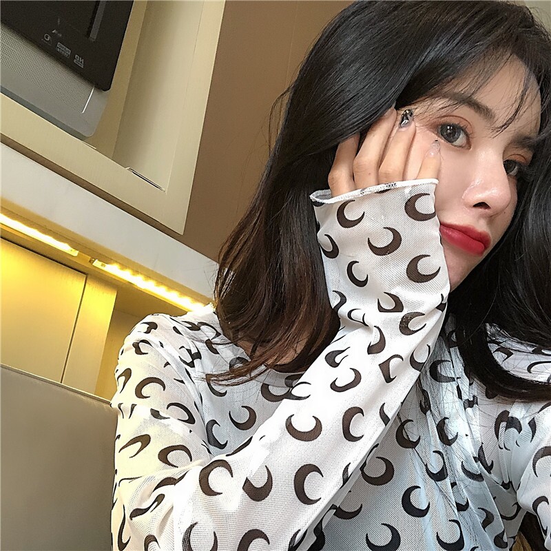 Sexy Moon Sunscreen Clothes Women's Ultraviolet Bottom Inner Summer Style All-match Net Red Ultra-thin Shirt Short Coat Head