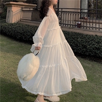 Elegant Early Spring Season High Waist White Snowspun Harnesses Two Sets Dress Dress Goddess Fan Air Conditioning Cardio-hoodie Sexy Super Fairy