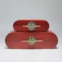 New Chinese style solid wood jewelry box ornaments model house sales office soft decoration cloakroom bedroom storage decorative jewelry box