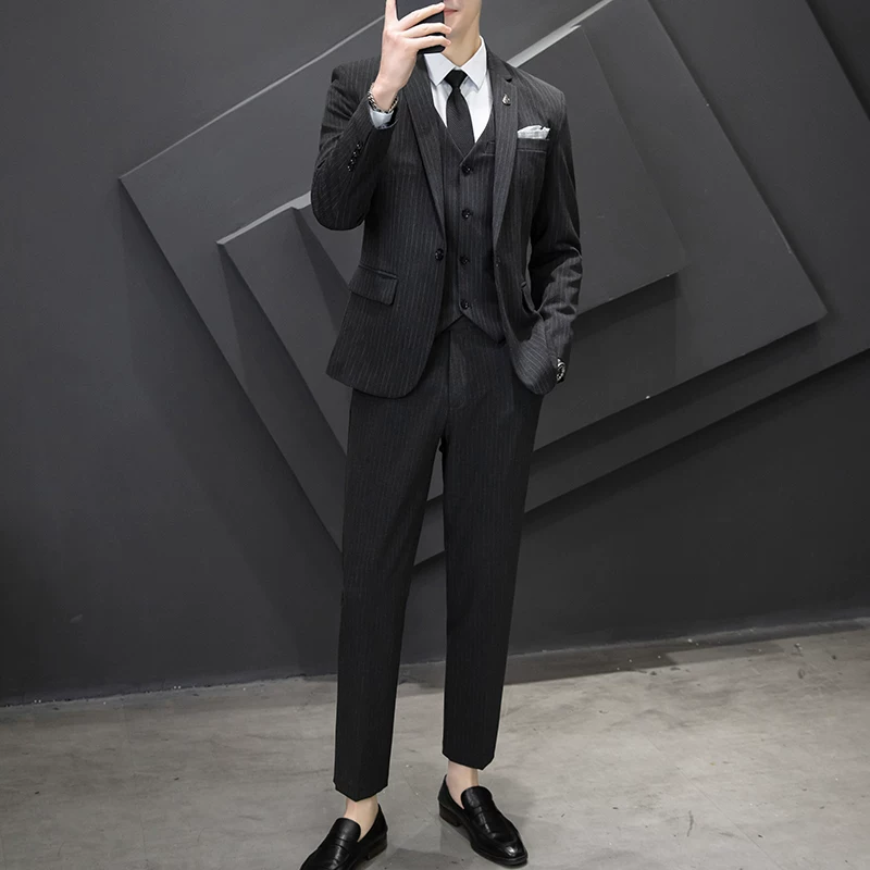 Мужской комплект, свадебное платье, классический костюм-жакет,Slim fit, корейский стиль