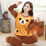 Mùa thu và mùa đông chất béo chị san hô lông cừu đồ ngủ phụ nữ flannel cộng với phân bón XL chất béo MM200 kg dịch vụ nhà đồ mặc nhà cao cấp