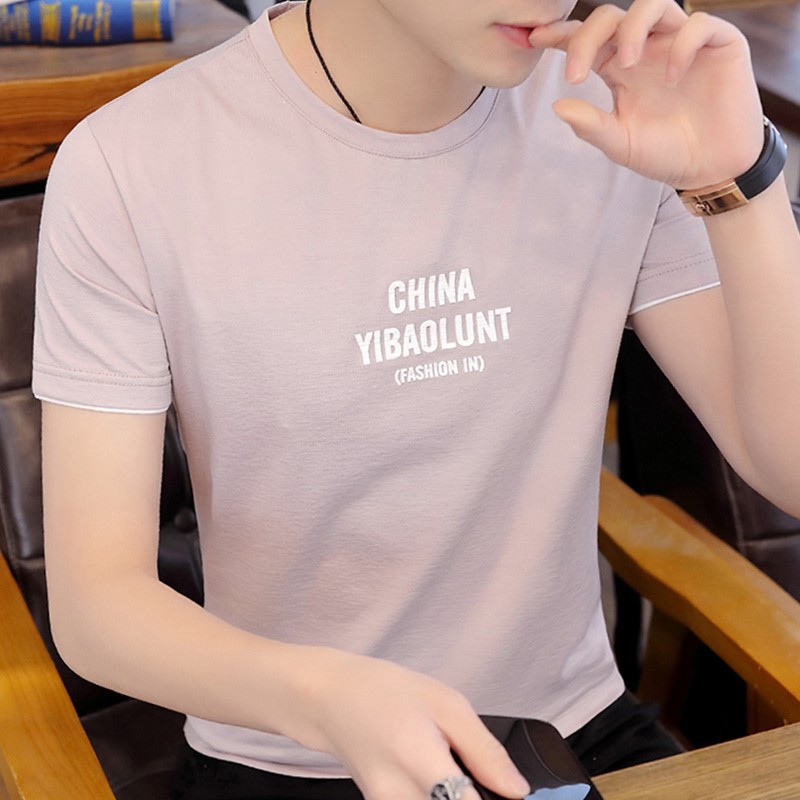 Nam ngắn tay t-shirt 2020 mùa hè mới của Hàn Quốc phiên bản của xu hướng ins cơ thể trang trí chiếc váy nửa tay áo bottomshirt nam