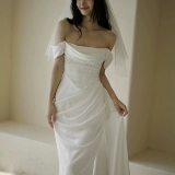 茉野婚纱 Белое свадебное платье, вечернее платье, открытые плечи