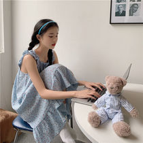 Summer 2021 new sweet and less Aging Broken Flowers long Thin No Pickers Large Swing Harnesses Sleeping Skirts Womens Home Clothes