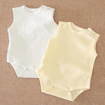 Baby bag fart clothes baby pure cotton triangular khae thin section newborns sleeveless vest one-piece clothes sleepwear summer