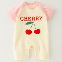 Baby Conjoined Clothes Summer Newborn Toddler Baby Boy Sleepwear Thin Section Summer Clothing Pure Cotton Short Sleeve Summer Khaclothes